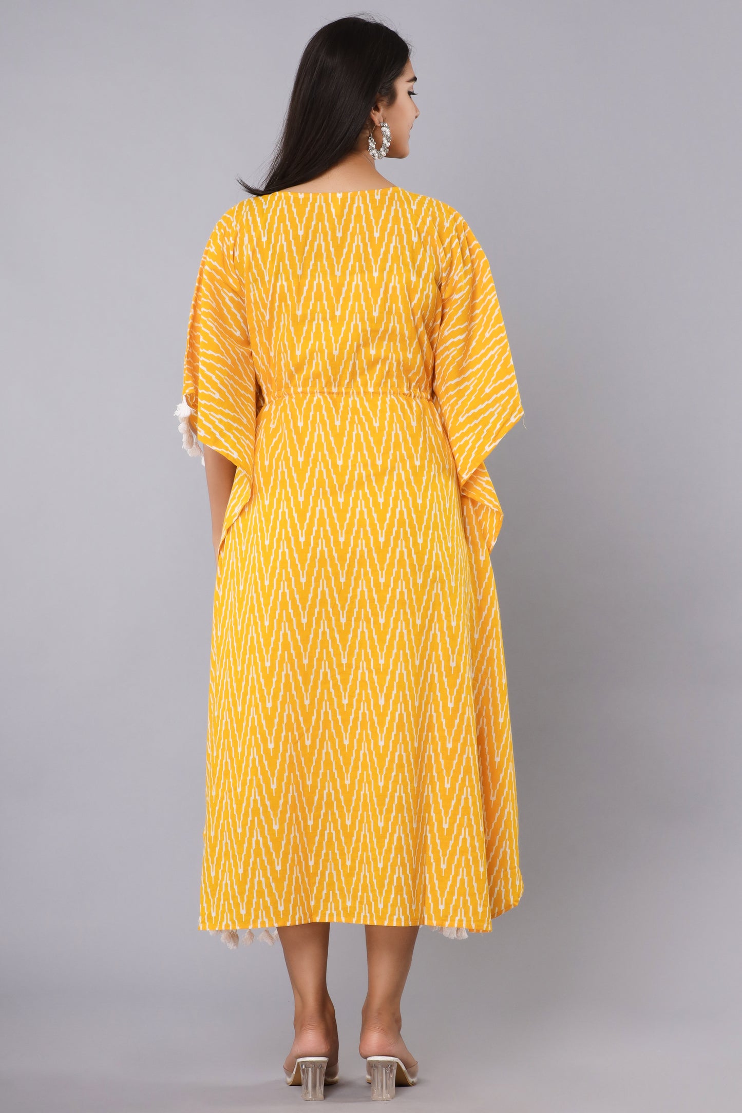 Yellow Printed Kaftan