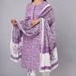 Lavender Printed Kurts Set