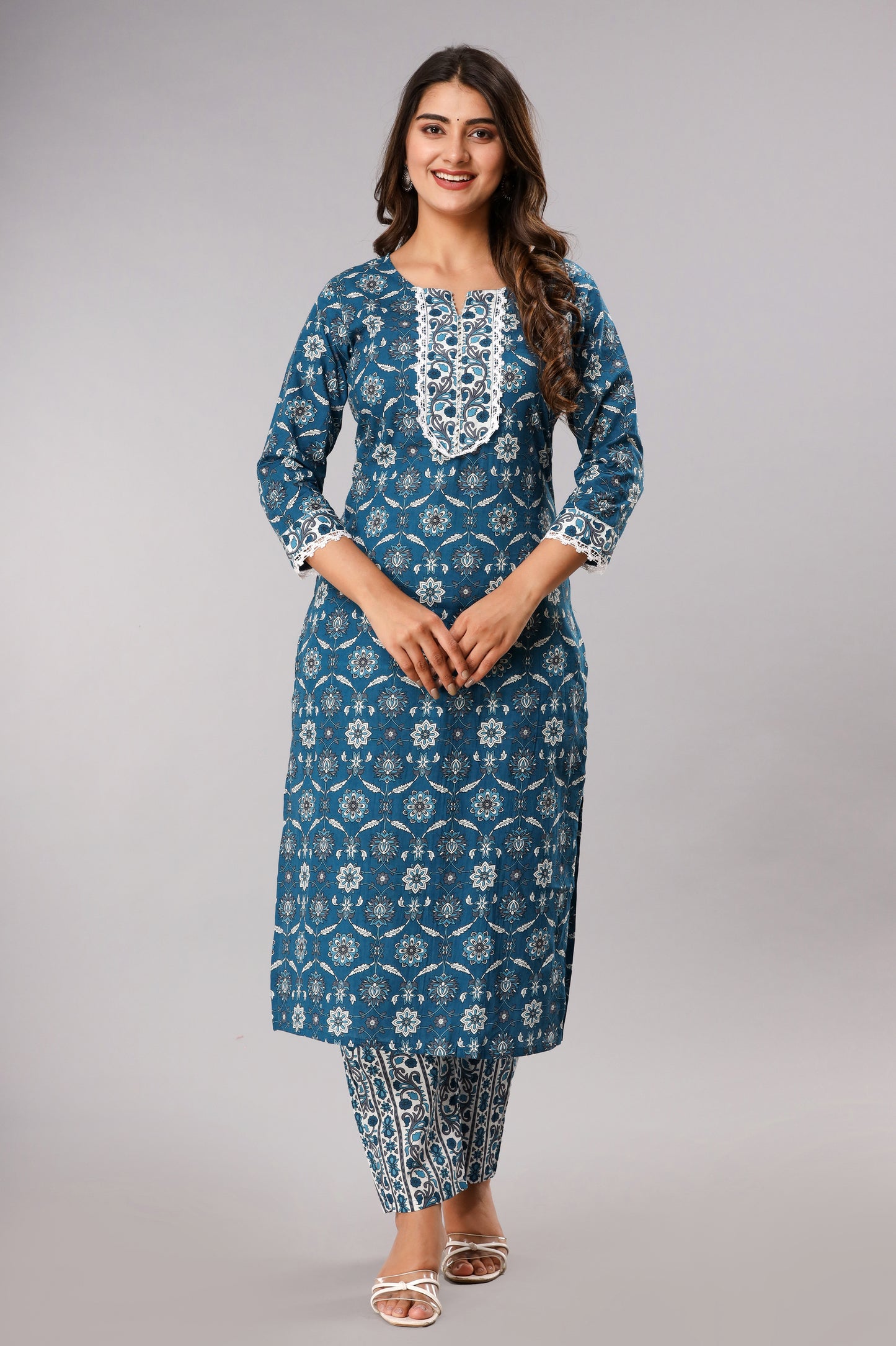 Teal Blue Kurta Set