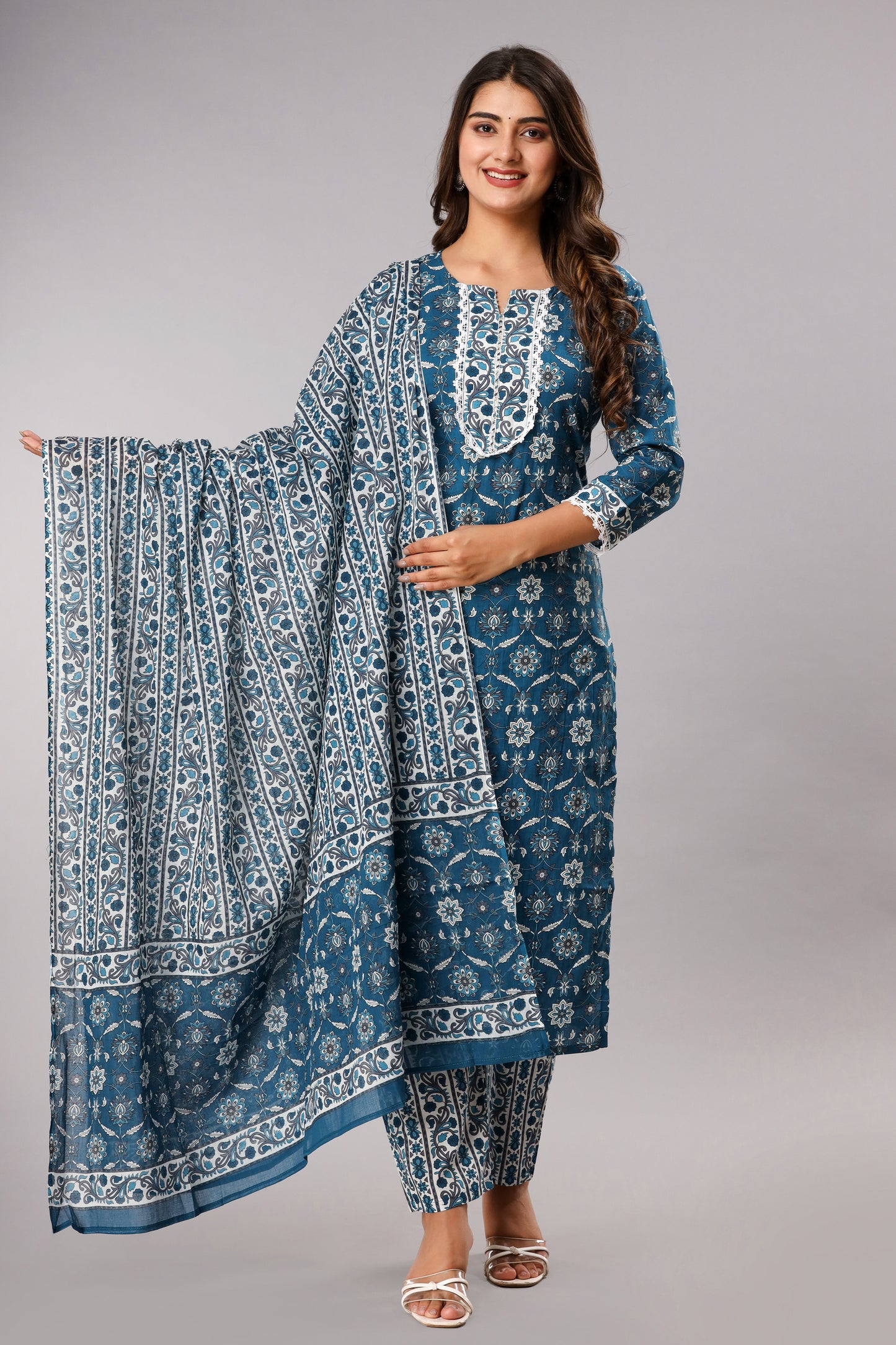 Teal Blue Kurta Set