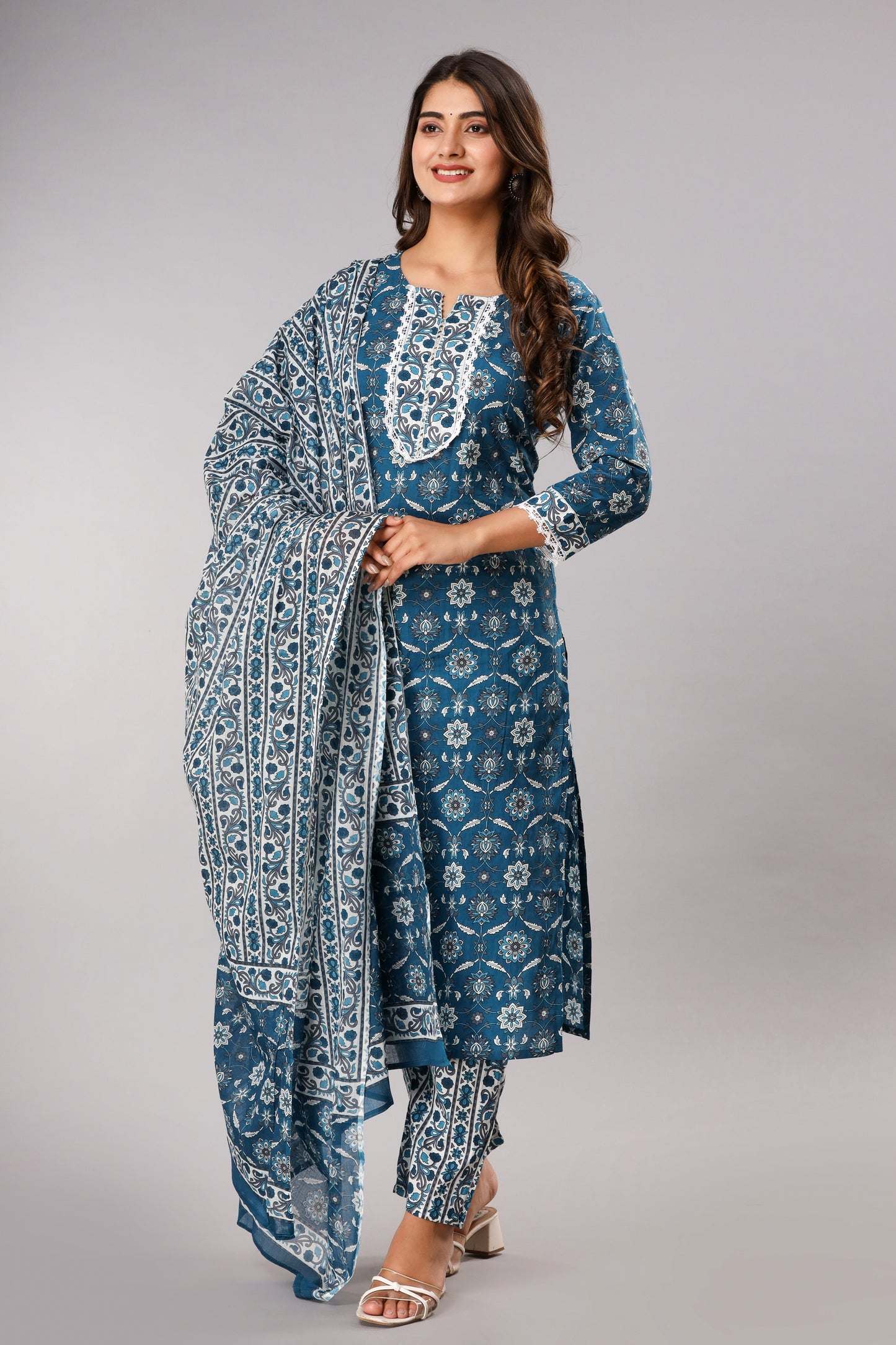Teal Blue Kurta Set