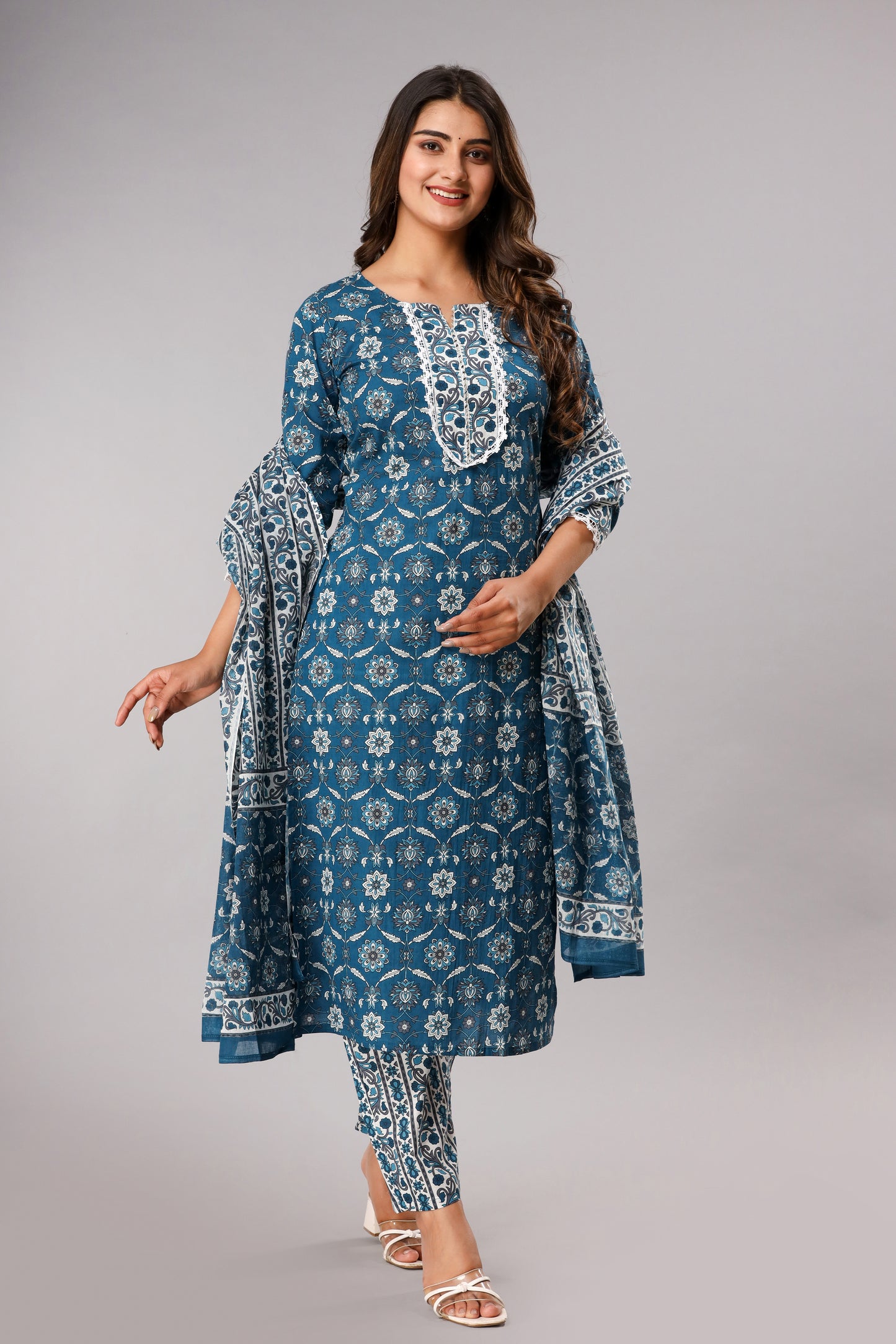 Teal Blue Kurta Set