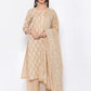 Beige Printed Kurta Set