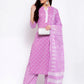 Purple Printed Kurta Set