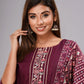 Purple Embroidery Kurta Set
