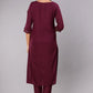 Purple Embroidery Kurta Set
