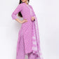 Purple Printed Kurta Set