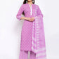 Purple Printed Kurta Set